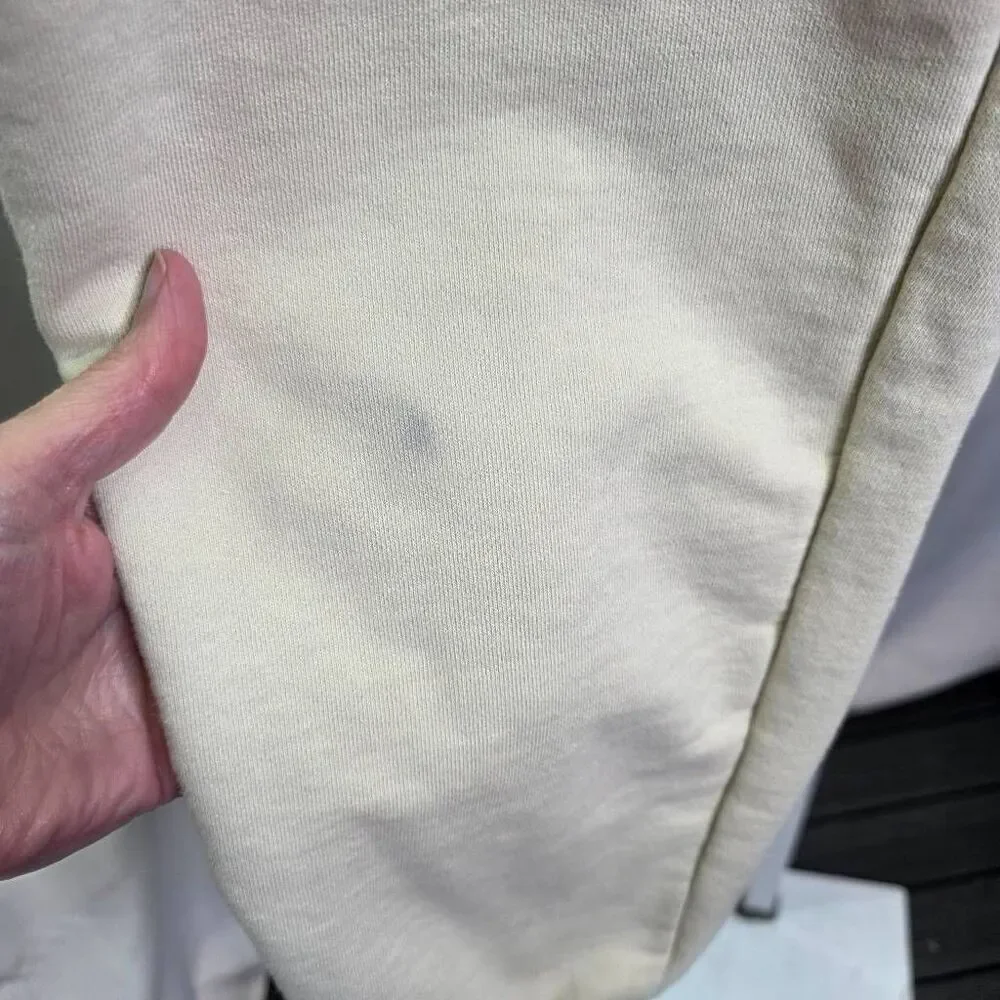True Religion Cream Double Knit Branded Slim Joggers Size Large *Flaws*